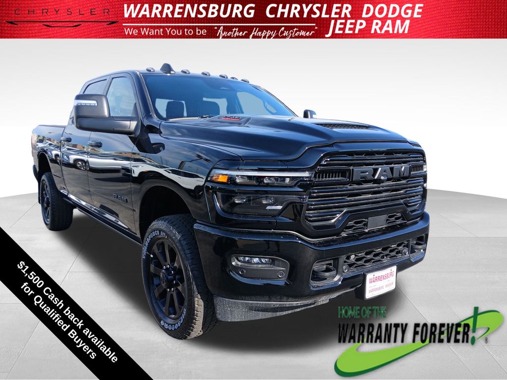 Diamond Black Crystal Pearlcoat 2026 RAM 2500 Pickup Truck Four-Wheel Drive 8-Speed Automatic