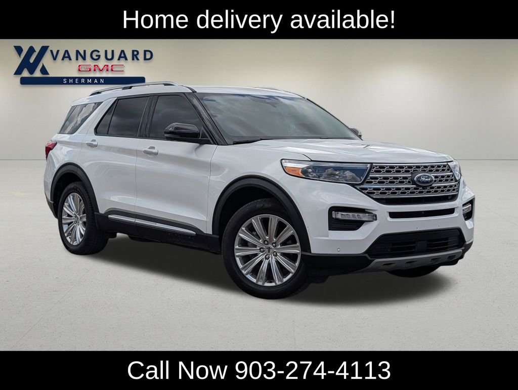 White Metallic 2022 Ford Explorer Limited AWD SUV / Crossover All-Wheel Drive Automatic