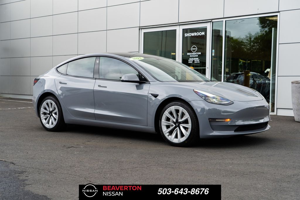 Gray 2021 Tesla Model 3 Sedan All-Wheel Drive 1-Speed Automatic