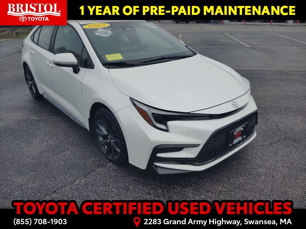 Pearl 2023 Toyota Corolla SE FWD Sedan Front-Wheel Drive Continuously Variable Transmission