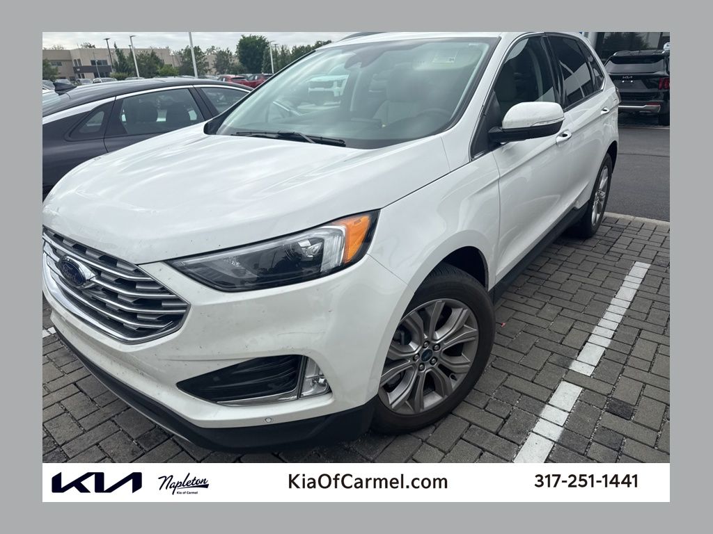 White Metallic 2022 Ford Edge Titanium AWD SUV / Crossover All-Wheel Drive 8-Speed Automatic