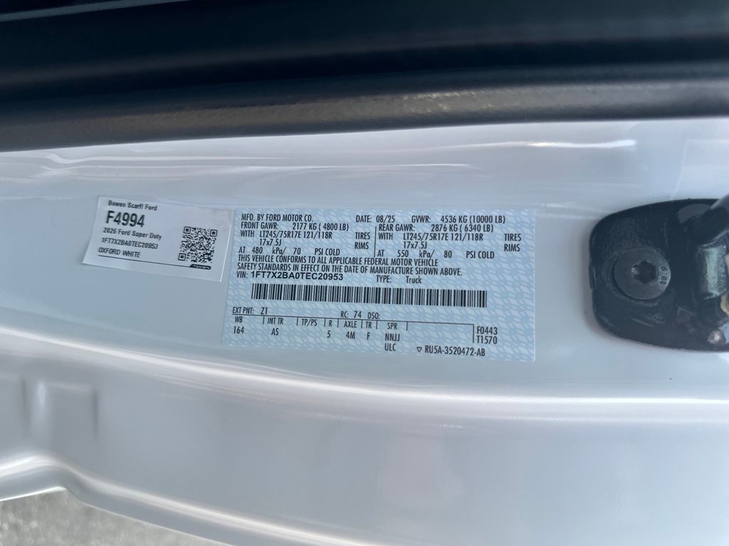 New 2026 Ford Super Duty F-250 SuperCab 8' Box XL