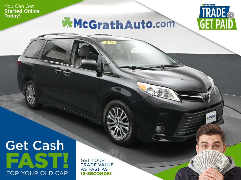 Midnight Black Metallic 2018 Toyota Sienna XLE 7-Passenger FWD with Auto-Access Seat Minivan Front-Wheel Drive 8-Speed Automatic