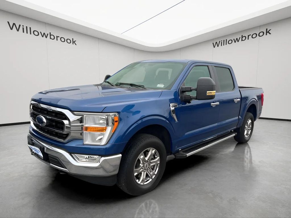 Blue 2023 Ford F-150 XLT SuperCrew 4WD Pickup Truck Four-Wheel Drive Automatic