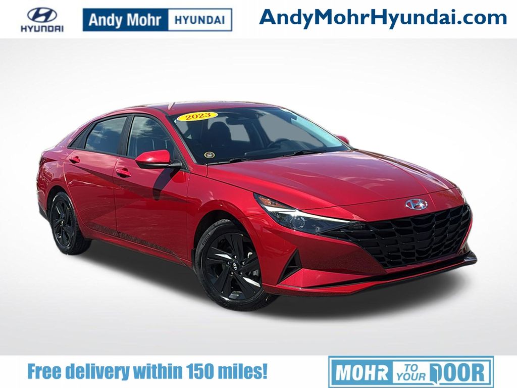 Scarlet Red 2023 Hyundai Elantra Sedan Front-Wheel Drive Continuously Variable Transmission