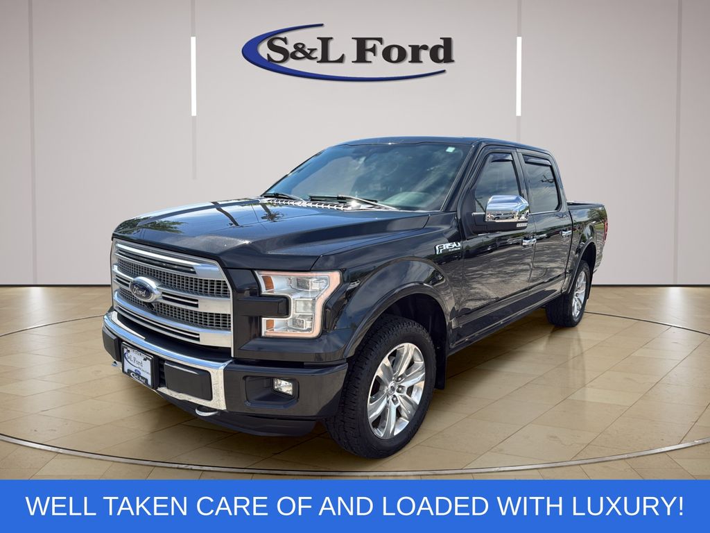 Tuxedo Black Metallic 2015 Ford F-150 Platinum SuperCrew 4WD Pickup Truck Four-Wheel Drive 6-Speed Automatic