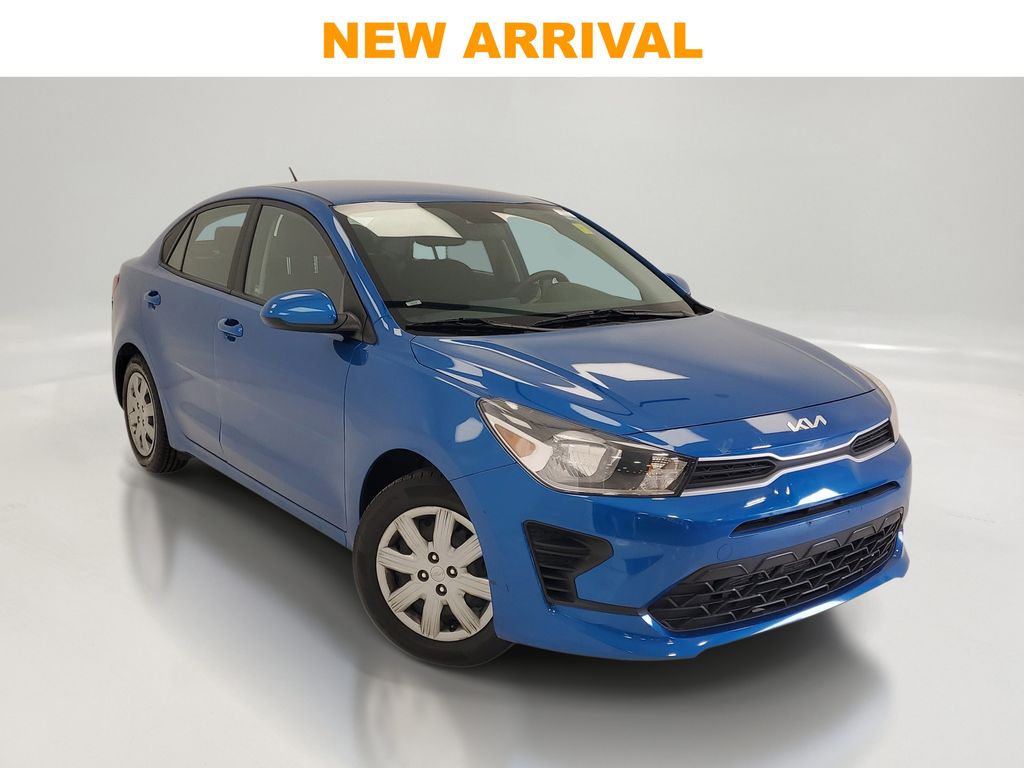 Sporty Blue 2022 Kia Rio S FWD Sedan Front-Wheel Drive Continuously Variable Transmission