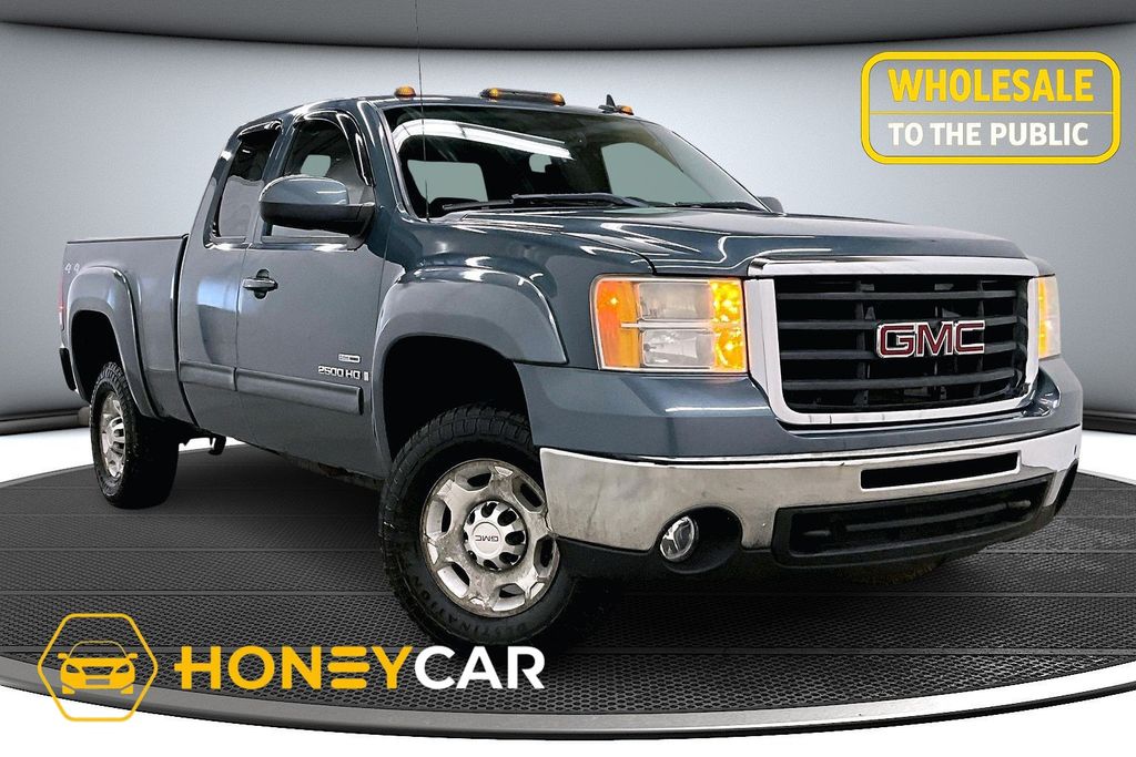 Stealth Gray Metallic 2009 GMC Sierra 2500HD SLT Ext. Cab 4WD Pickup Truck Four-Wheel Drive 6-Speed Automatic