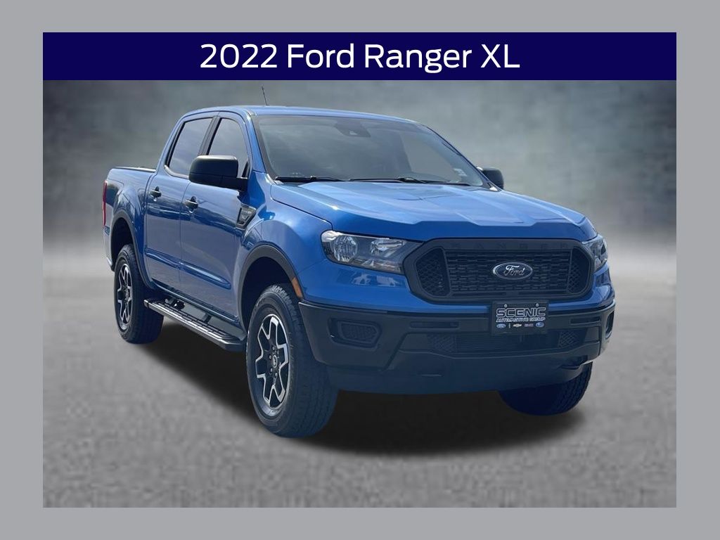 Velocity Blue Metallic 2022 Ford Ranger XL SuperCrew 4WD Pickup Truck Four-Wheel Drive Automatic