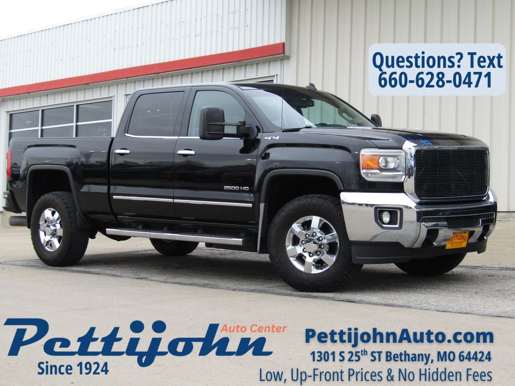 Onyx Black 2015 GMC Sierra 2500HD SLT Crew Cab SB 4WD Pickup Truck Four-Wheel Drive 6-Speed Automatic