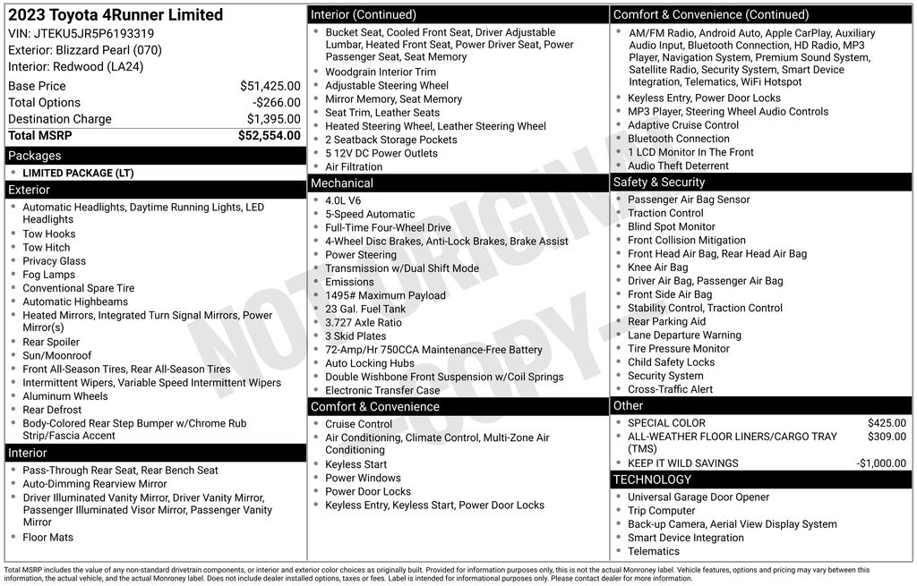 2023 Toyota 4Runner Limited 4WD