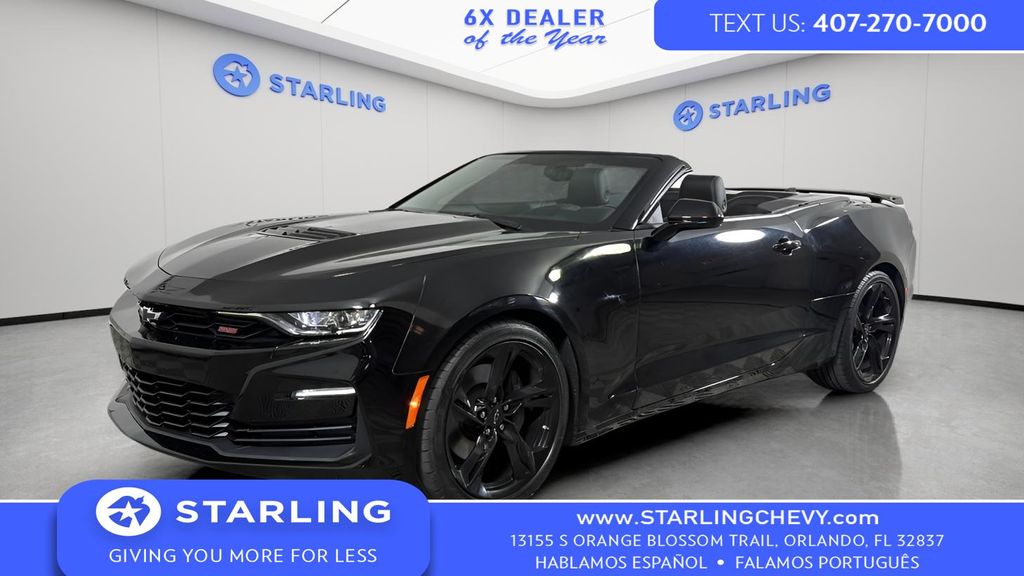 Black 2020 Chevrolet Camaro Convertible Rear-Wheel Drive 6-Speed Manual
