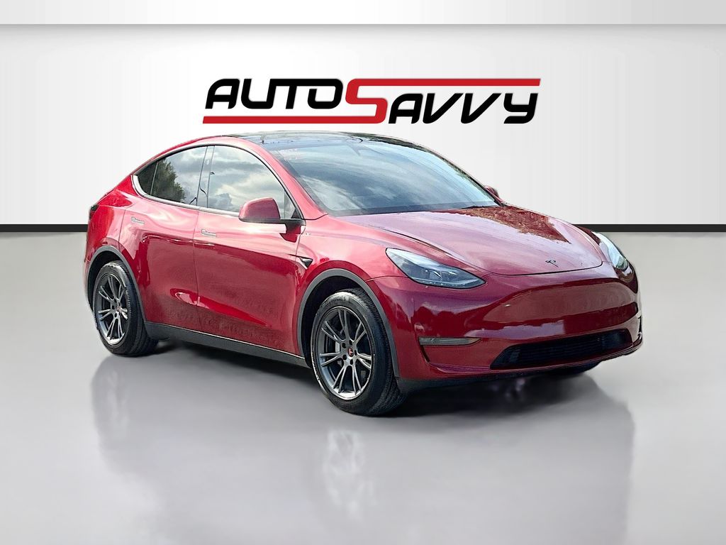 2025 Tesla Model Y Long Range Red at AutoSavvy Houston Northwest