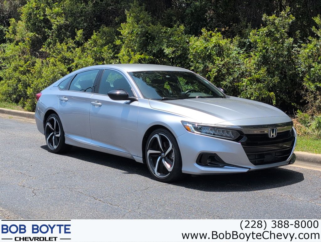 Lunar Silver Metallic 2021 Honda Accord Sedan Front-Wheel Drive Continuously Variable Transmission