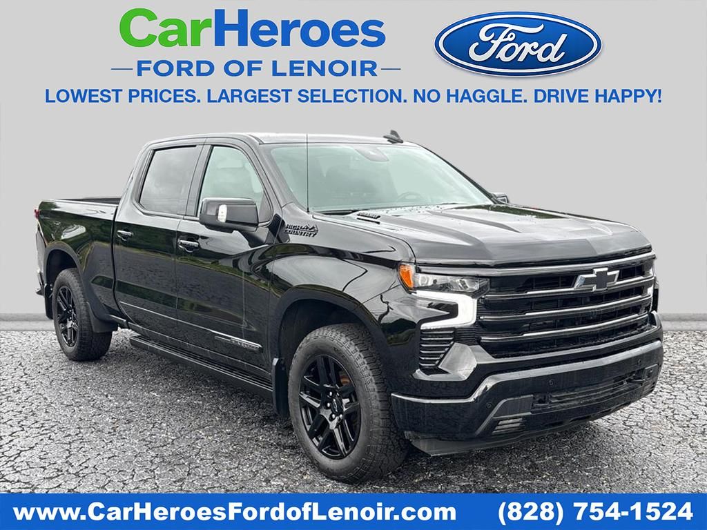 Black 2025 Chevrolet Silverado 1500 High Country Crew Cab 4WD Pickup Truck Four-Wheel Drive Automatic