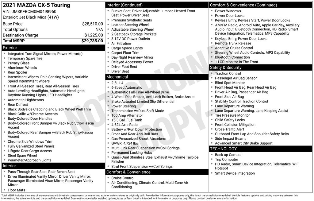Used 2021 Black Mazda Touring image 40