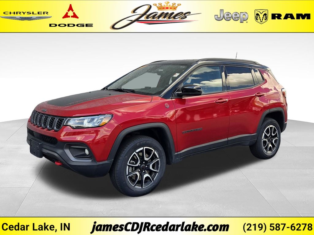 Red Hot Pearlcoat 2025 Jeep Compass SUV / Crossover Four-Wheel Drive 8-Speed Automatic