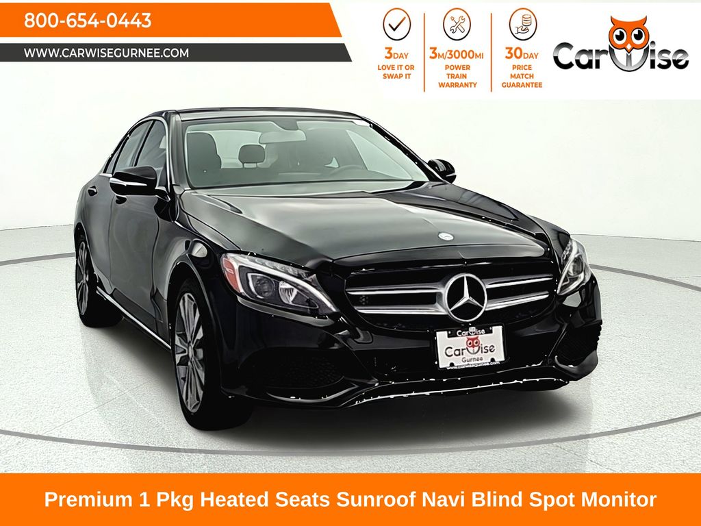 Black 2015 Mercedes-Benz C-Class Sedan All-Wheel Drive 7-Speed Automatic