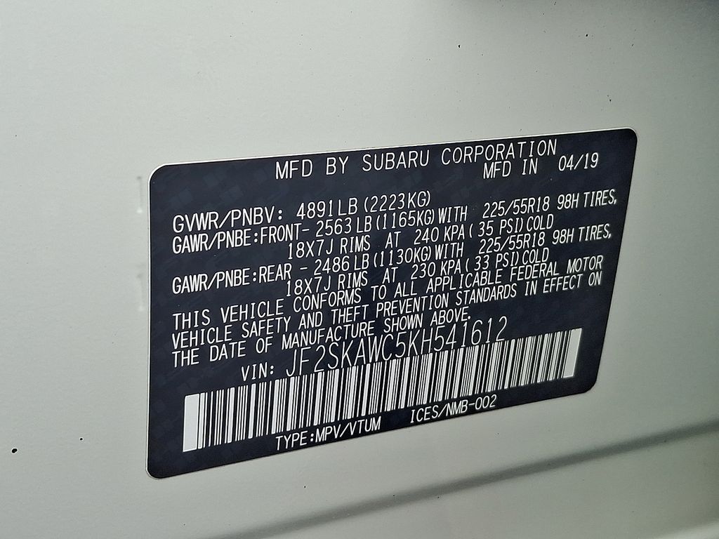 2019 Subaru Forester Touring White at Subaru and VW of Moon Township