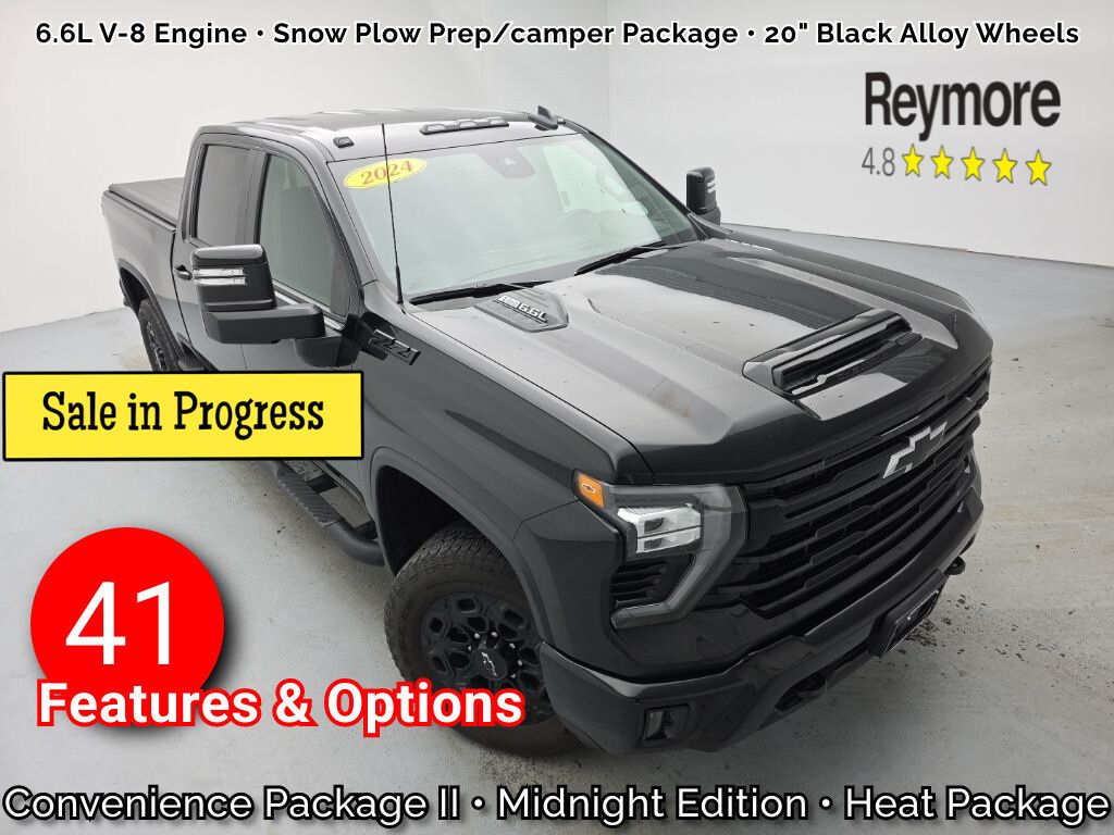 Black 2024 Chevrolet Silverado 2500HD LT Crew Cab 4WD Pickup Truck Four-Wheel Drive Automatic