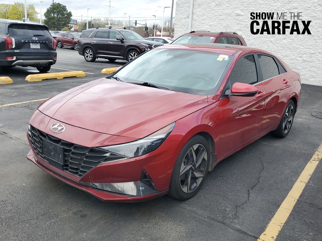 Scarlet Red Pearl 2022 Hyundai Elantra Limited FWD Sedan Front-Wheel Drive Continuously Variable Transmission