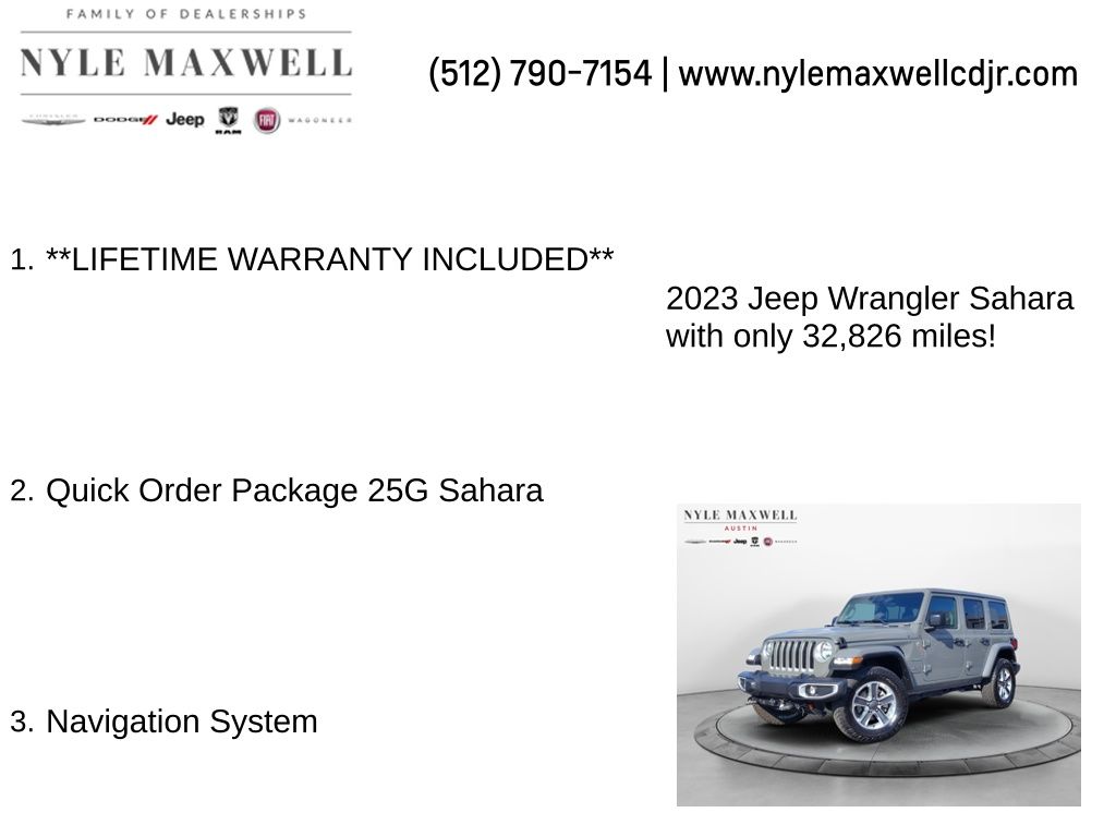 Used Car 2023 Jeep Wrangler  Sahara For Sale Under $35,000 In Austin, Texas