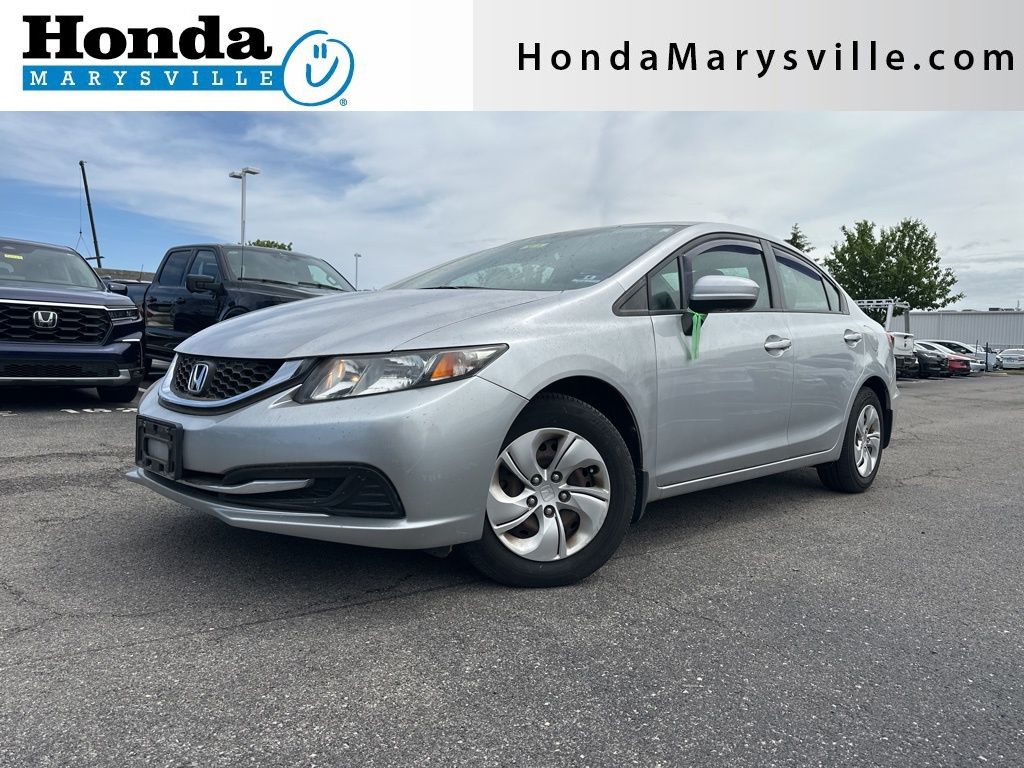 Alabaster Silver Metallic 2015 Honda Civic LX Sedan Front-Wheel Drive Continuously Variable Transmission