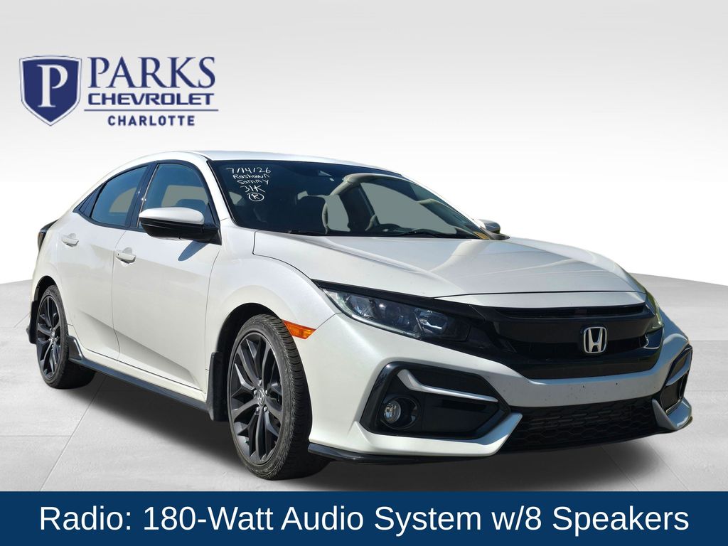 Platinum White Pearl 2021 Honda Civic Hatchback Hatchback Front-Wheel Drive Continuously Variable Transmission