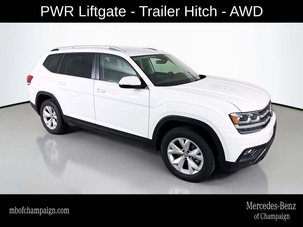 Pure White 2018 Volkswagen Atlas SE 4Motion SUV / Crossover All-Wheel Drive 8-Speed Automatic
