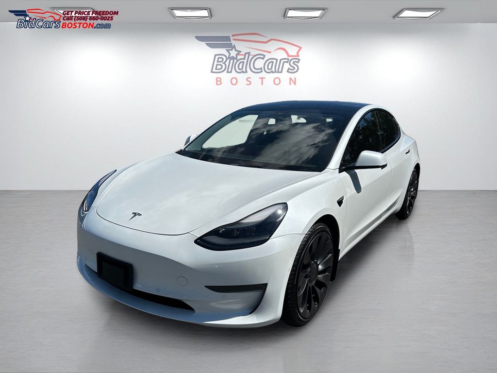 White 2022 Tesla Model 3 Performance AWD Sedan All-Wheel Drive 1-Speed Automatic