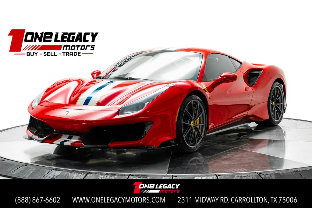 Rosso Scuderia 2020 Ferrari 488 Coupe Rear-Wheel Drive 7-Speed Automatic