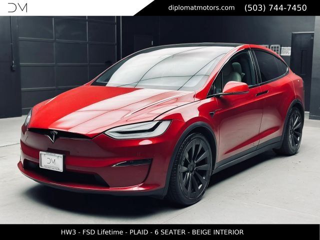 Red Multi-Coat 2022 Tesla Model X SUV / Crossover All-Wheel Drive 1-Speed Automatic
