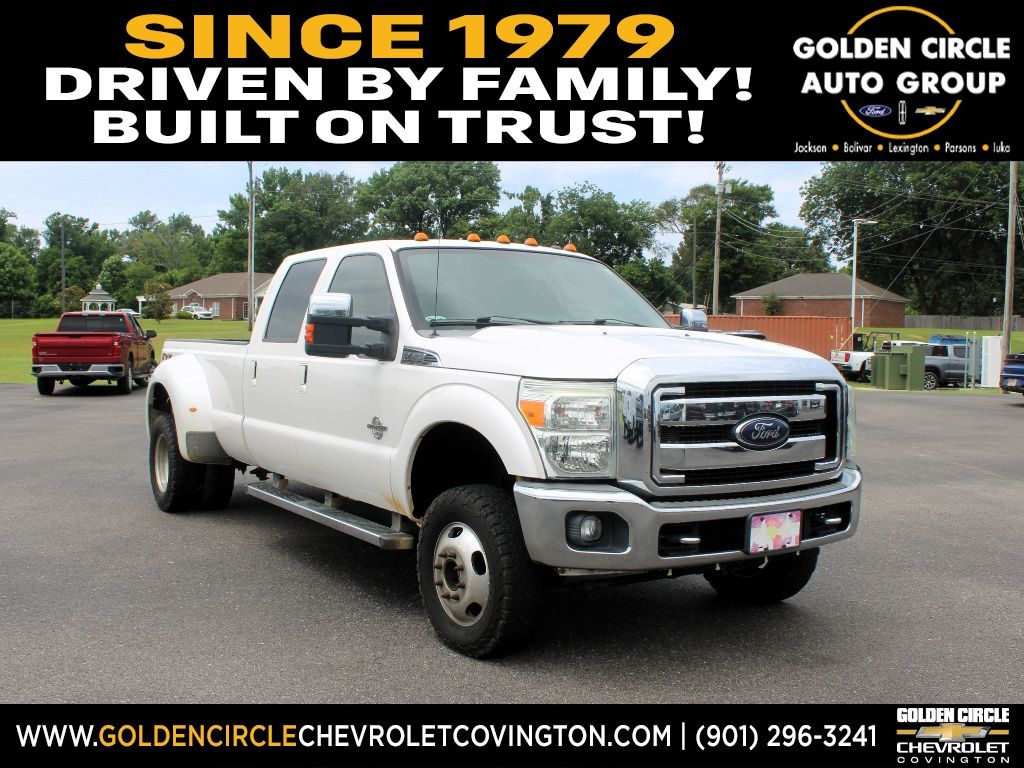 White Platinum Metallic Tri-Coat 2015 Ford F-350 Super Duty Lariat Crew Cab LB DRW 4WD Pickup Truck Four-Wheel Drive 6-Speed Automatic