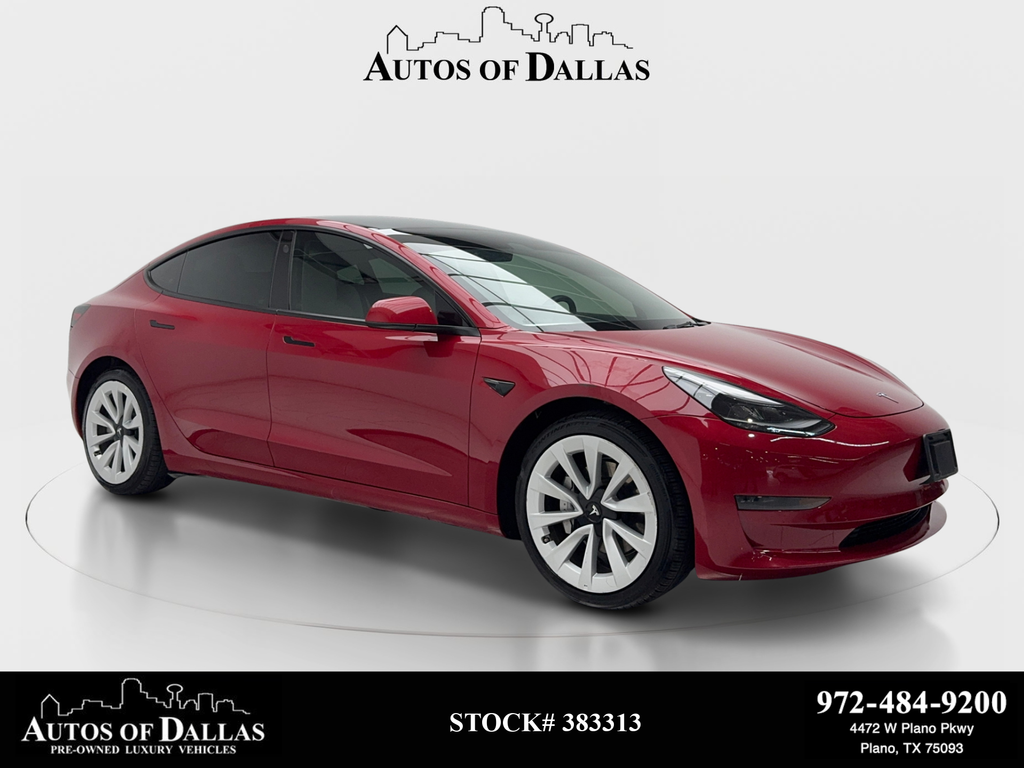 Red Multi-Coat 2023 Tesla Model 3 Sedan Rear-Wheel Drive 1-Speed Automatic