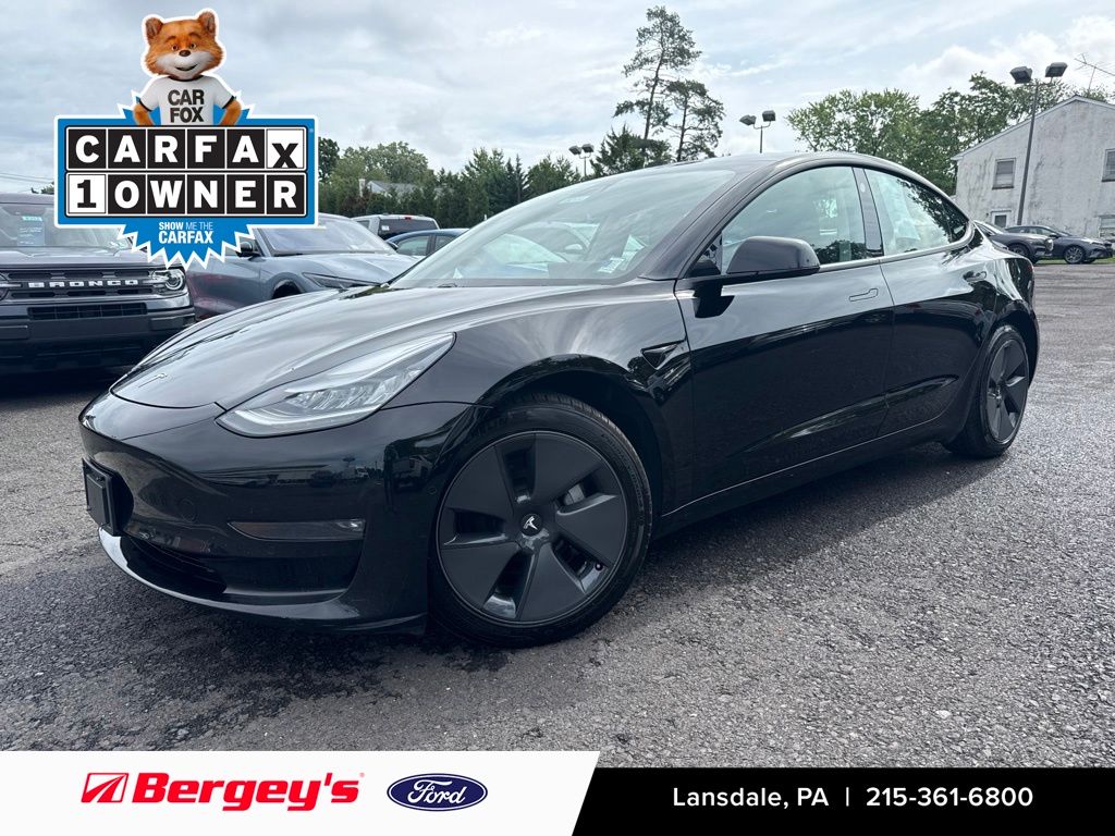 Solid Black 2021 Tesla Model 3 Sedan All-Wheel Drive 1-Speed Automatic
