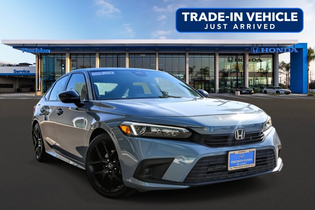 Sonic Gray Pearl 2023 Honda Civic Sedan Front-Wheel Drive Continuously Variable Transmission