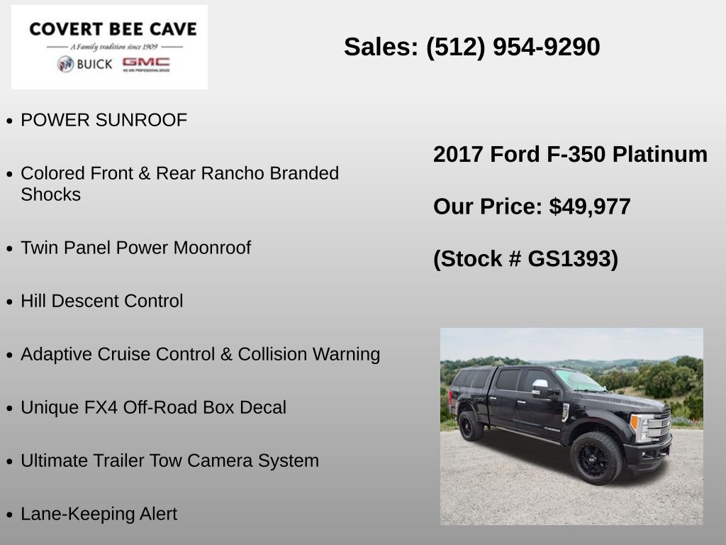 Used Car 2017 Ford F-350sd  Platinum For Sale Under $50,000 In Austin, Texas