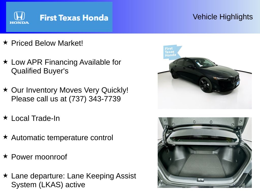 Used Car 2025 Honda Accord Hybrid  Sport-l For Sale Under $35,000 In Austin, Texas