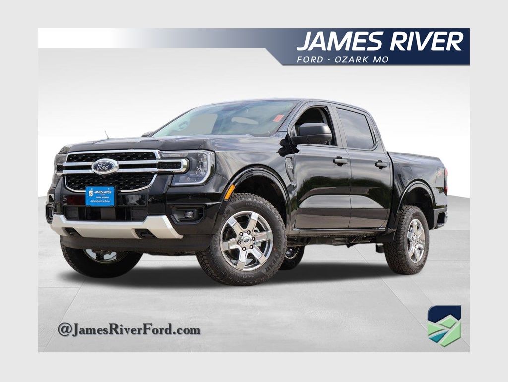 Shadow Black 2025 Ford Ranger XLT SuperCrew 4WD Pickup Truck Four-Wheel Drive Automatic