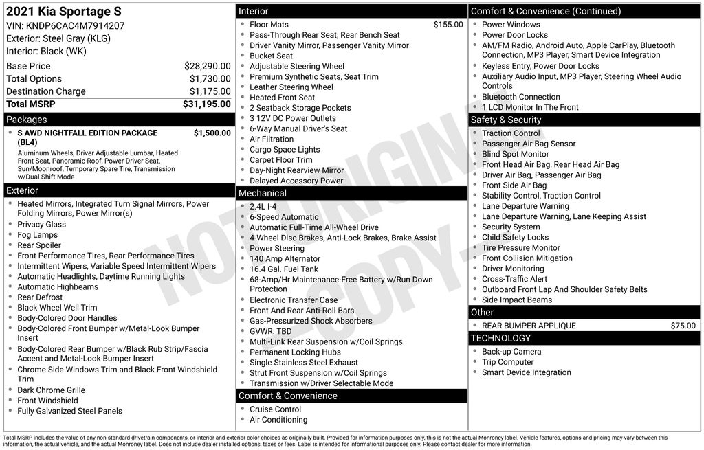2021 Kia Sportage S AWD