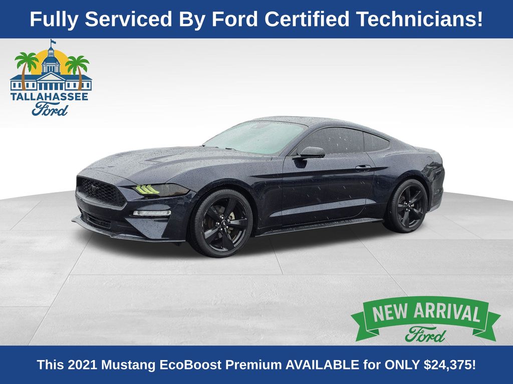 Antimatter Blue Metallic 2021 Ford Mustang EcoBoost Premium Coupe RWD Coupe Rear-Wheel Drive Automatic