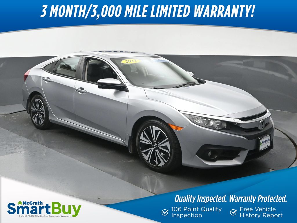 Sonic Gray Pearl 2018 Honda Civic Sedan Front-Wheel Drive Continuously Variable Transmission