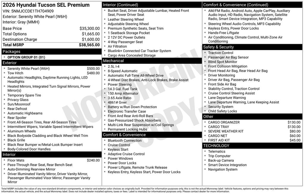 New 2026 White Hyundai SEL Premium image 23