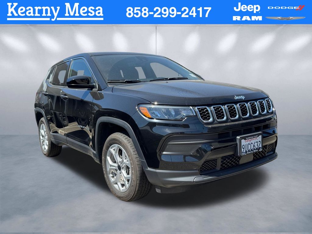 Diamond Black Crystal Pearlcoat 2025 Jeep Compass SUV / Crossover Four-Wheel Drive 8-Speed Automatic