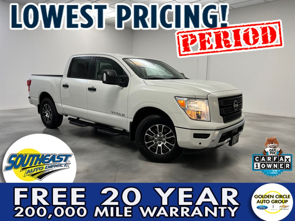 Glacier White 2024 Nissan Titan Pickup Truck Four-Wheel Drive 9-Speed Automatic