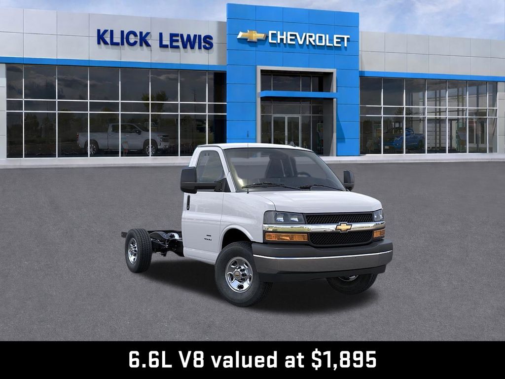 2026 Chevrolet Express 3500 Work Van White at Klick Lewis Buick Chevrolet