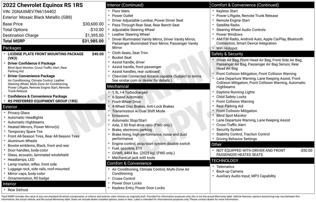 2022 Chevrolet Equinox RS Black at Klick Lewis Buick Chevrolet