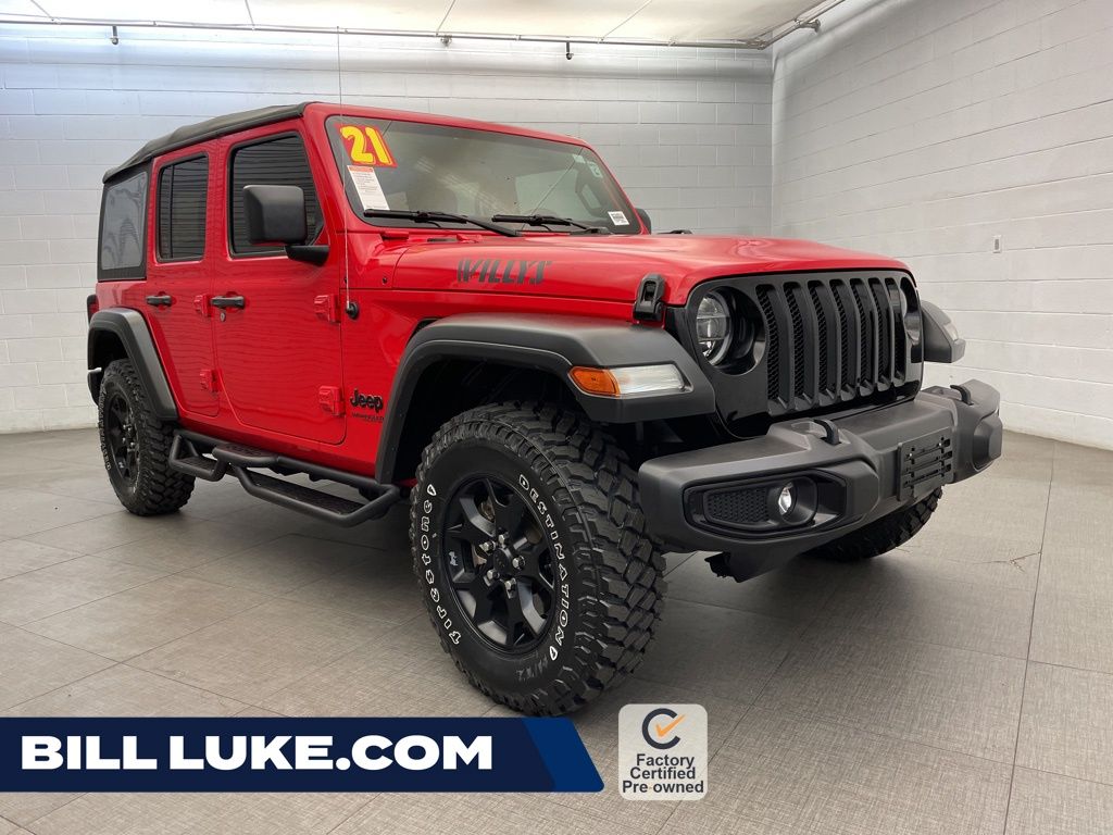 Firecracker Red Clearcoat 2021 Jeep Wrangler Unlimited Willys 4WD SUV / Crossover Four-Wheel Drive 8-Speed Automatic