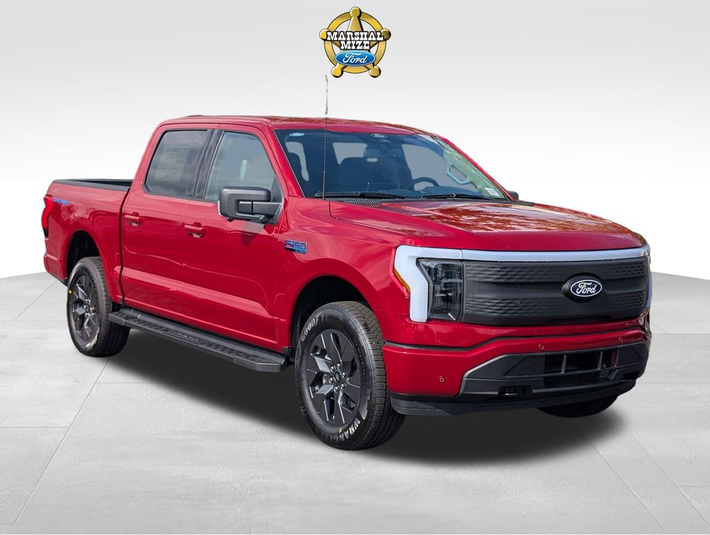 Rapid Red Metallic Tinted Clearcoat 2025 Ford F-150 Lightning Flash SuperCrew AWD Pickup Truck All-Wheel Drive Automatic
