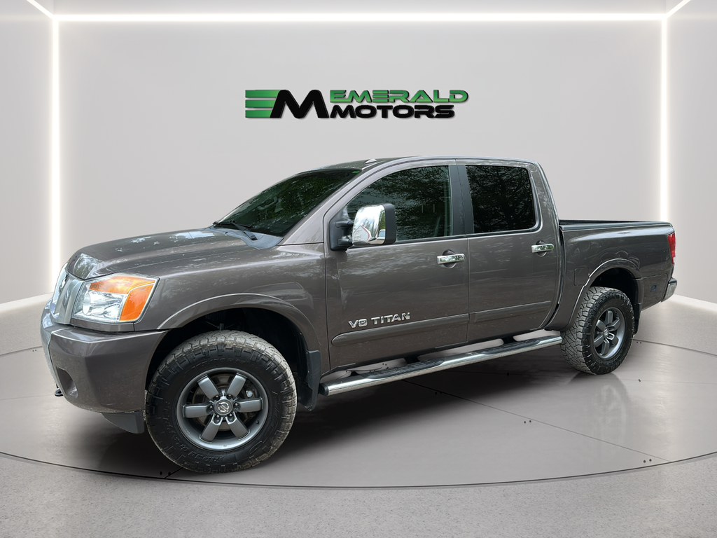 Brown 2013 Nissan Titan S Crew Cab 4WD Pickup Truck Four-Wheel Drive 5-Speed Automatic